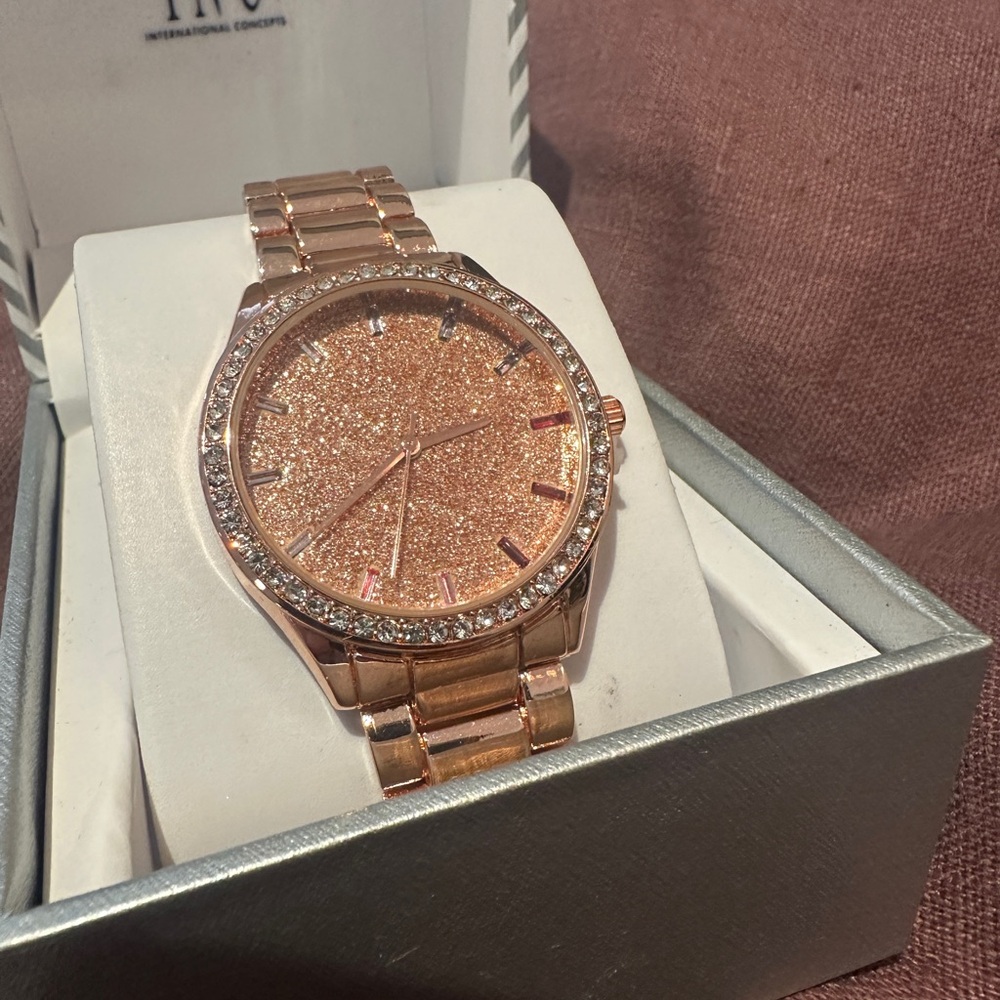 I.N.C. International Concepts 
Women's Gold-Tone Bracelet Watch 36mm